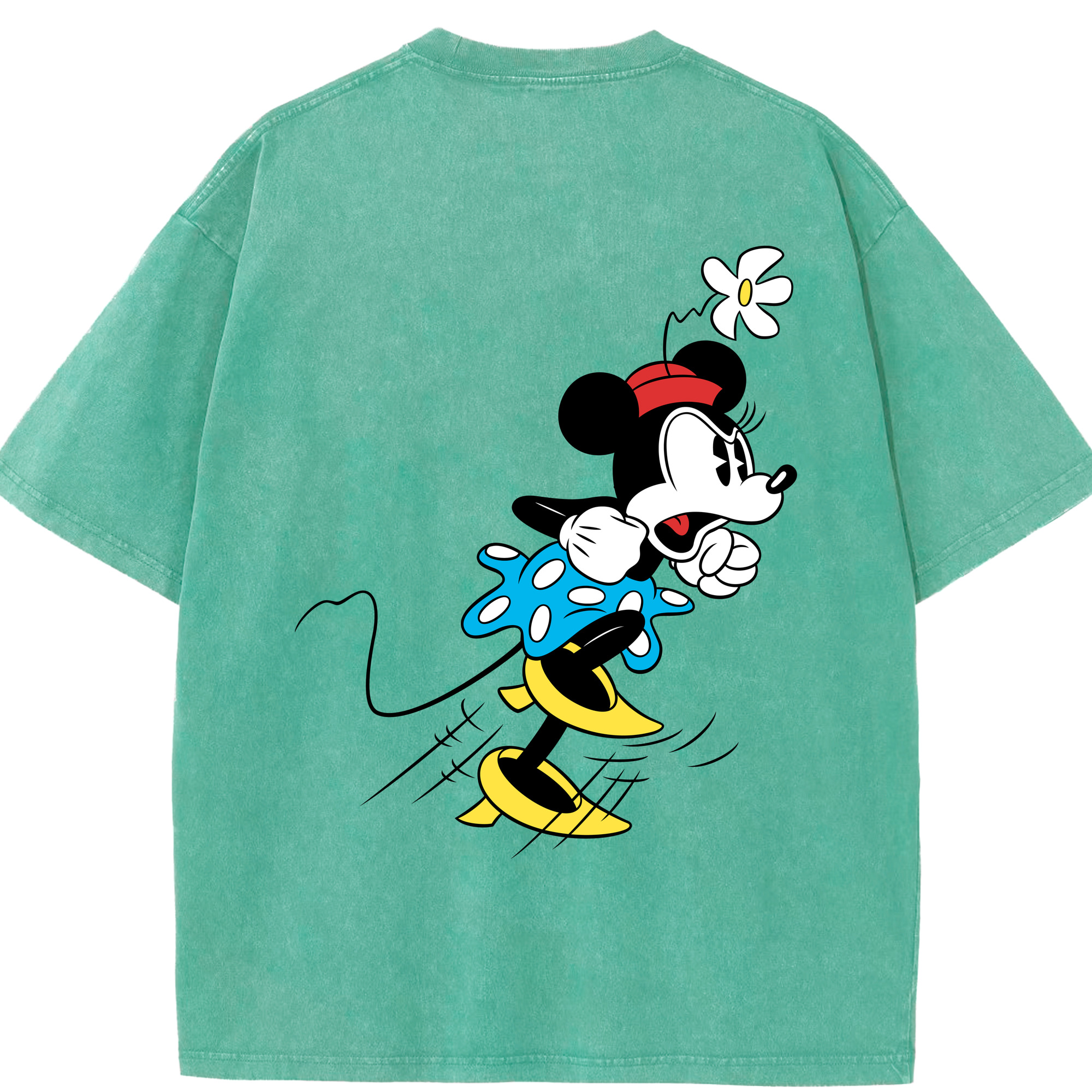 （画像用） ミッキーマウス Mickey Mouse 綿100% ヴィンテージ風 半袖Tシャツ（背面プリント）